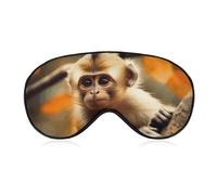 Monkey on Tree Travel Eye Mask Blackout Eye Mask for Sleeping Airplane Eyemask with Adjustable Strap Sleep Masks for Women Men Soft Night Blindfold Eyemask