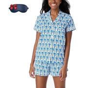 Monkey Pajamas Pjs Shorts Sets, Pink Palm Puff Pajamas, y2k Cute Rabbit Heart Print Lounge 2 Piece Shirts Sets (monkey16,S)