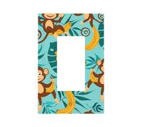 Monkey Palm Leaves Blank Wall Plate Cover, Cute Decorative Wall Plate, Easy to Install, Outlet Cover for Home Office Kitchen Apartment