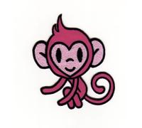 Monkey Pink Sew-On / Sew-On Patch for Clothes Embroidered Iron-On Patch Applique Monkey Patch Size 9.0 x 7.5 cm