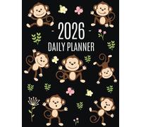 Monkey Planner 2026: Cute Year Organizer with Adorable Apes For an Easy Overview of All Your Appointments! Jungle Animal Scheduler: January-December (12 Months)