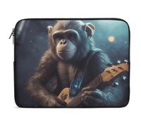 Monkey Playing Guitar Laptop Sleeve Case 15inch Shockproof Slim Computer Bag 10-17 Inch Traveling Carrying Laptop Briefcase for Women Men Waterproof Compatible with MacBook Air, Hp, Dell, Lenovo