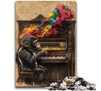 Monkey Playing The Piano Jigsaw Puzzles 2000 Pieces for Adults Teens,Challenging Game And Family Play for Is Ideal As A Gift for The Whole Family (70X100cm)