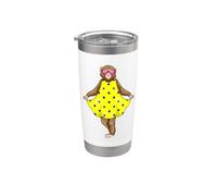 Monkey Polka Dots Dress Stainless Steel Insulated Tumbler