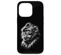 Monkey Portrait Black and White Animal Lover Case for iPhone 13 Pro