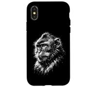 Monkey Portrait Black and White Animal Lover Case for iPhone X/XS