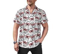 Monkey Portraits in Red Glasses Hawaiian Shirts For Men Short Sleeve Button Down Tshirt Summer Tops 3XL