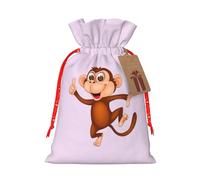 Monkey Print Drawstring Pouch For Gifts,Reusable Adorable Gift Bags,Perfect For Jewelry And More