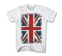 Monkey Print T-Shirt Union Jack Flag Vintage Grunge Skirt Style England Cult - White, S