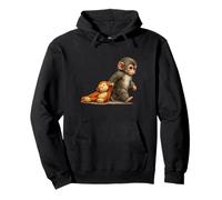 Monkey Punch Baby Macaque Little Punch Big Cute Love Plush Pullover Hoodie