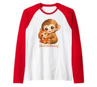 Monkey Punch Japan Macaque Cute Baby Monkey Viral Monkey Zoo Raglan Baseball Tee