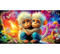 monkey Puzzle for Adults 1000 Piece Educational Game Challenge Impossible Hard Difficult for Home Activity & Fun Present 38x26cm/1000pcs