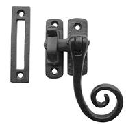 OriginalForgery Monkey/Rat Tail Window Latch in Black Cast Iron (AX25)