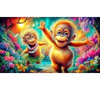 monkey Recycled Paper Jigsaw Puzzle 1000 Pieces Great Gift Idea Educational Games for The Whole for Women, Gifts for Men 70x50cm/1000pcs