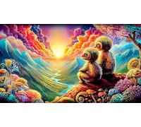 monkey Recycled Paper Jigsaw Puzzle 1000 Pieces Great Gift Idea Educational Games for The Whole for Women, Gifts for Men 38x26cm/1000pcs