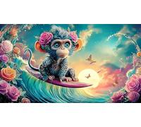 monkey Recycled Paper Jigsaw Puzzle 1000 Pieces Great Gift Idea Educational Games for The Whole for Women, Gifts for Men 70x50cm/1000pcs