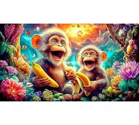 monkey Recycled Paper Jigsaw Puzzle 1000 Pieces Great Gift Idea Educational Games for The Whole for Women, Gifts for Men 70x50cm/1000pcs
