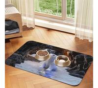 Monkey Rendering Pet Feeding Mat Dog Cat Eating Food Absorbent Leather Tablecloth for and Water Bowl Waterproof No Stains Quick Dry Non-Slip 17.72 * 11.8IN