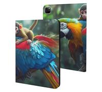 Monkey Riding Macaw Parrot Tablet Case for iPad 10th Generation/9th Generation/8th Generation/7th Generation