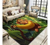 Monkey Rug -Cartoon Funny Animal Small Rugs for Bedroom 50x80, Kids Nursery Floor Mat Soft Washable Non Slip Indoor Mats