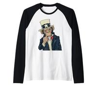 Monkey Sam Shows Middle Finger Raglan Baseball Tee