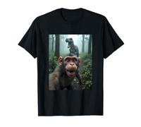 Monkey Selfie with Dinosaur - Jurassic Mayhem T-Shirt