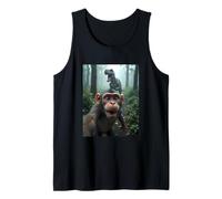 Monkey Selfie with Dinosaur - Jurassic Mayhem Tank Top