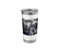 Monkey Selfie with UFO - Funny Ape Graphic Alien Lover Stainless Steel Insulated Tumbler