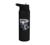 Monkey Selfie with UFO - Funny Ape Graphic Alien Lover Stainless Steel Insulated Water Bottle