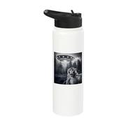 Monkey Selfie with UFO - Funny Ape Graphic Alien Lover Stainless Steel Insulated Water Bottle
