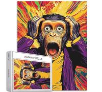 Monkey Shouting 1000 Piece Jigsaw Puzzles for Adults Comic Style Art Jigsaw Puzzle Challenging Family Activity Games Colorful DIY Craft Puzzle for Home Decor Gifts 20×27 Inches