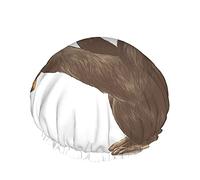 Monkey Shower Cap,Monkey Sitting On His Haunches With A Thoughtful Look And Holding In Its Paws A Glass Of Beer Waterproof Double Layer Bath Caps Perfect For All Hair Lengths And Thicknesses