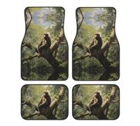 Monkey Sitting on a Tree Durable Car Floor Mats, Easy to Clean, Fade Resistant Floor Mats (Set of 4), Keep Your car, Truck or Van Interior Clean,