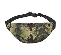 Monkey sitting on a tree Large Fashion Crossbody Waist Bag, Travel Casual Boys Waist Bag, Suitable for Sports, Running, Cycling, Traveling, Fishing