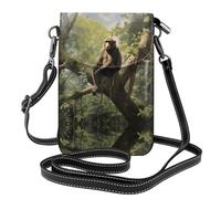 Monkey sitting on a tree Lightweight leather crossbody phone bag, women's shoulder bag cell phone wallet, travel bag with credit card slots,