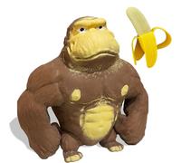 Monkey Squeeze Toy with Banana Destress Balls Funny Gorilla Squishy Toy Relieve Decompression Toy Squeeze Stress Monkey for Adults,Brown