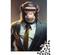 Monkey Suit Animal 2 Wooden Jigsaw Puzzle for Adults 1000 Piece Puzzles for Teenagers Creative Jigsaw Puzzles Family Challenging Games Toys Gifts 1000pcs (75x50cm)