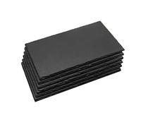 MONKEY SUN 6 Pack 10 x 6 Black Slate Cheese Board with Natural Edge for Kitchen Dining Party, Charcuterie Stone Plates for Cake Fruit Meat Appetizers Dried Fruits Display Chalkboard, Set of 6