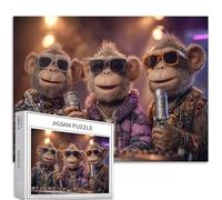 Monkey Tells Holiday Jokes 1000 Piece Jigsaw Puzzles for Adults Halloween Cartoon Art Jigsaw Puzzle Challenging Family Activity Games Colorful DIY Craft Puzzle for Home Decor Gifts 27×20 Inches