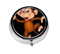Monkey This Small, Round, Three-Compartment Travel Pill Box is Perfect for Storing Daily medications, Vitamins, and on-The-go.