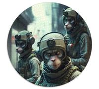 Monkey Troops JigsawPuzzle 1000 Pieces for Adults 1000Pc Adults Round Jigsaw Puzzle Educational Toy for Teenagers, Home Office Decor (Size 67.5x67.5cm)
