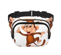 Monkey Unisex Adjustable Waist Square Double Layer Waist Pack for Outdoor Activities Travelling Running Hiking