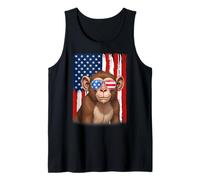 Monkey US America Flag Men Women 4th of July Patriotic Tank Top