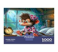 Monkey Waking Up 1000pc Premium Jigsaw Puzzle Classic Jigsaw Puzzle Premium Cardstock Decompression Wall Decor Women Men Senior Enthusiasts Concentration Training 52x38cm/1000pcs