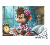 Monkey Waking Up Jigsaw Puzzle 1000 Pieces Extra-thick Cardboard Thick for Adults Kids Challenge Relaxation Gift 70x50cm/1000pcs
