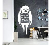 Monkey Wall Sticker Art Vinyl Street Graffiti Mural Chimp Artwork Decals Laugh Now Print Gorilla Smart Mural 57x28cm