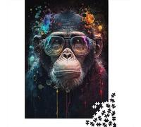 Monkey Wearing Glasses 1000 Piece Jigsaw Puzzles for Adults Fit Together Perfectly Mind Puzzles for Children 1000pcs (38x26cm)