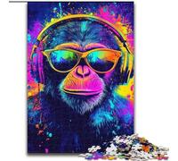 Monkey Wearing Glasses JigsawPuzzle 1000 Pieces for Teenagers, Family Activity Fun at Home Activities, Birthday Present,Travel Gifts (26x38cm)