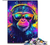 Monkey Wearing Glasses Puzzles 1000 Pieces for Adults, Challenging Game Toys Every Piece Is Unique - Challenging Family Fun Game (50x75cm)