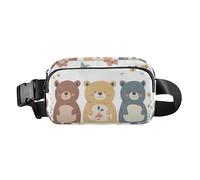 Monkey White Stylish Waist Bag Fanny Pack for Women Men Teenagers Waterproof Belt Bag with Adjustable Strap for Travel, Chic Bears White, One Size